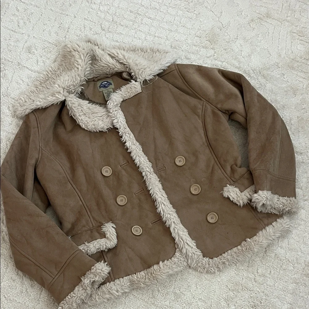 Cozy Brown Jacket with Faux Fur Trim - Picture 5 of 6